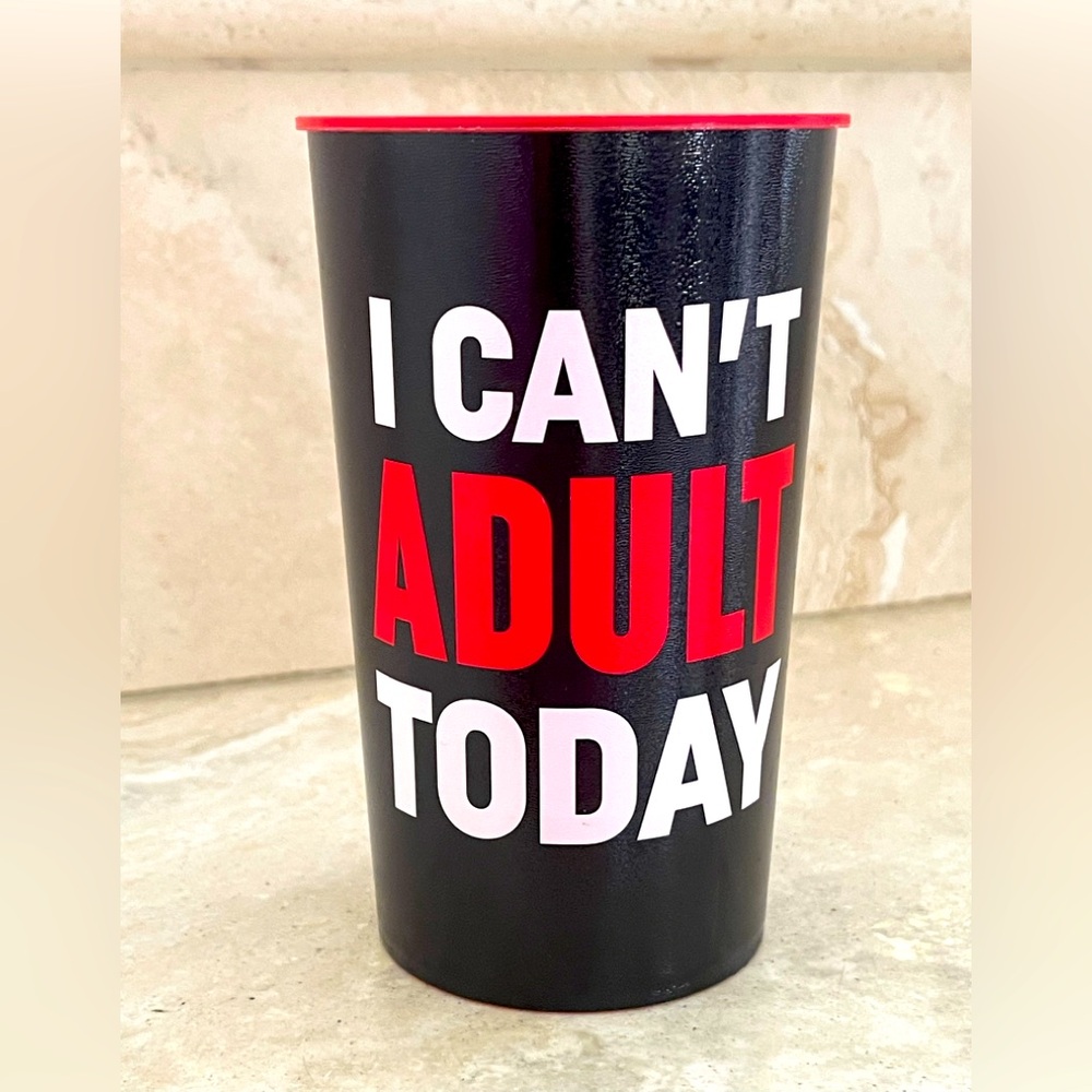 I Can’t ADULT TODAY Adult Humor Funny Tumbler 22oz PLASTIC washable TUMBLER CUP